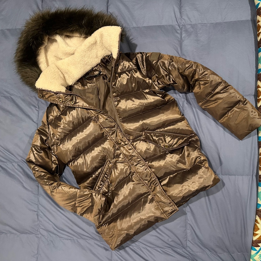 EUC Lauren Ralph Lauren Shiny Quilted Coat